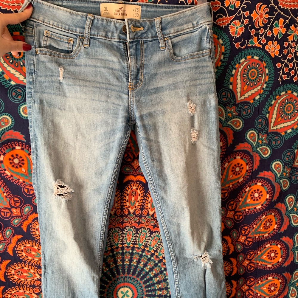 cute small rips in hollister jeans
